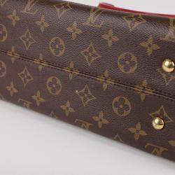 Louis Vuitton Brown/Red Coated Canvas LV Monogram Popincourt MM Handbag