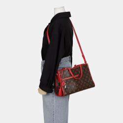 Louis Vuitton Brown/Red Coated Canvas LV Monogram Popincourt MM Handbag