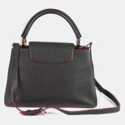 Louis Vuitton Gray Leather Capucines MM Tote Bag