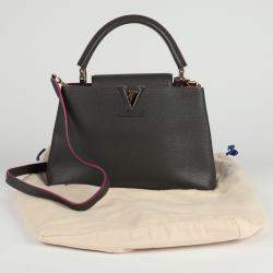 Louis Vuitton Gray Leather Capucines MM Tote Bag