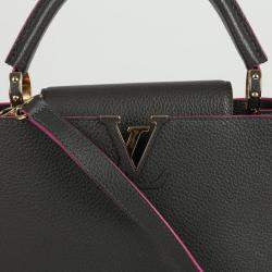 Louis Vuitton Gray Leather Capucines MM Tote Bag