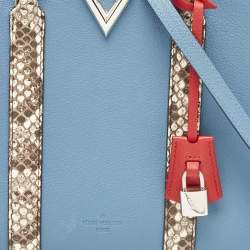 Pre Owned Louis Vuitton Bleu Glacier Leather and Python Very Tote