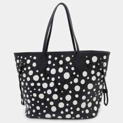 Louis Vuitton Noir/Blanc Monogram Empreinte Leather Infinity Dot Neverfull MM Tote Bag