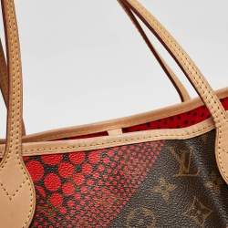 Louis Vuitton Rouge Monogram Canvas Limited Edition Yayoi Kusama Waves Neverfull MM Bag