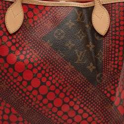 Louis Vuitton Rouge Monogram Canvas Limited Edition Yayoi Kusama Waves Neverfull MM Bag