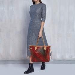 Louis Vuitton Rouge Monogram Canvas Limited Edition Yayoi Kusama Waves Neverfull MM Bag