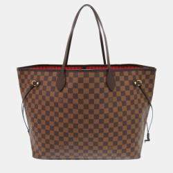 Pre Owned Louis Vuitton Brown Coated Canvas Damier Ebene Neverfull GM Tote Bag