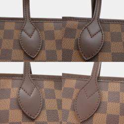 Pre Owned Louis Vuitton Brown Coated Canvas Damier Ebene Neverfull GM Tote Bag