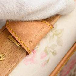 Louis Vuitton White Silk Satin Monogram Multicolor Abelia Top Handle Bag