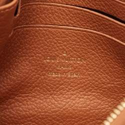 Pre Owned Louis Vuitton Caramel Monogram Giant Empreinte Leather Double Zip Pochette