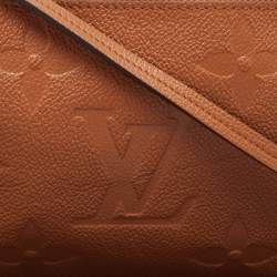 Pre Owned Louis Vuitton Caramel Monogram Giant Empreinte Leather Double Zip Pochette