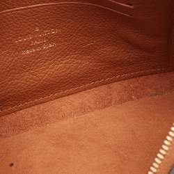 Pre Owned Louis Vuitton Caramel Monogram Giant Empreinte Leather Double Zip Pochette
