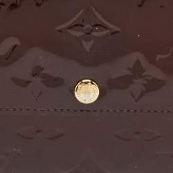 Pre Owned Louis Vuitton Amarante Monogram Vernis Sarah Wallet