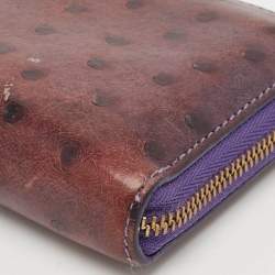 Louis Vuitton Purple Ostrich Zippy Coin Purse