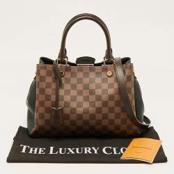 Pre Owned Louis Vuitton Black Damier Ebene Canvas Brittany Bag