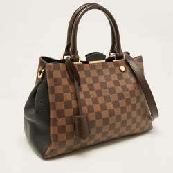 Pre Owned Louis Vuitton Black Damier Ebene Canvas Brittany Bag