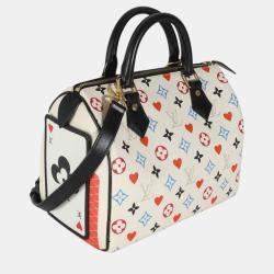 Louis Vuitton White Canvas Game On Speedy Bandouliere 25 Bag