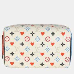 Louis Vuitton White Canvas Game On Speedy Bandouliere 25 Bag