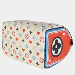 Louis Vuitton White Canvas Game On Speedy Bandouliere 25 Bag
