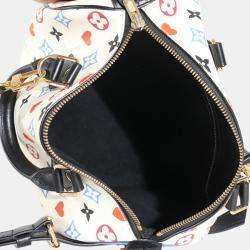 Louis Vuitton White Canvas Game On Speedy Bandouliere 25 Bag