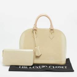 Louis Vuitton Blanc Corail Monogram Vernis Alma PM Bag w/Wallet