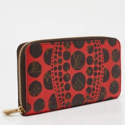 Louis Vuitton x Yayoi Kusama Red Pumpkin Dots Monogram Canvas Zippy Wallet