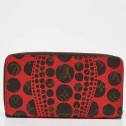 Louis Vuitton x Yayoi Kusama Red Pumpkin Dots Monogram Canvas Zippy Wallet