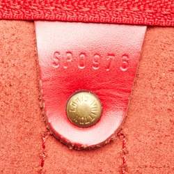 Pre Owned Louis Vuitton Red Epi Leather Keepall Bandouliere 50 Bag