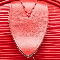 Pre Owned Louis Vuitton Red Epi Leather Keepall Bandouliere 50 Bag