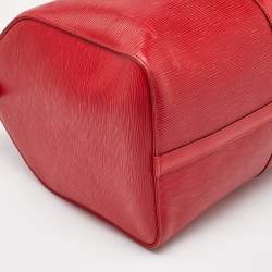 Pre Owned Louis Vuitton Red Epi Leather Keepall Bandouliere 50 Bag