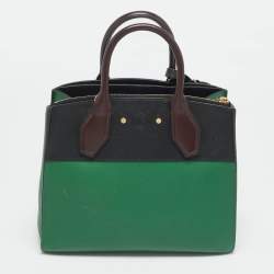 Pre Owned Louis Vuitton Green/Brown Leather City Steamer PM Bag