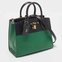Pre Owned Louis Vuitton Green/Brown Leather City Steamer PM Bag