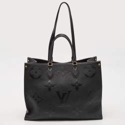 Pre Owned Louis Vuitton Black Monogram Empreinte Leather On The Go GM Bag