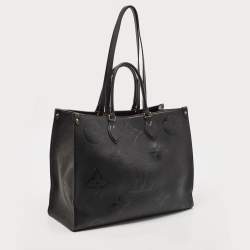 Pre Owned Louis Vuitton Black Monogram Empreinte Leather On The Go GM Bag