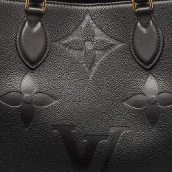 Pre Owned Louis Vuitton Black Monogram Empreinte Leather On The Go GM Bag