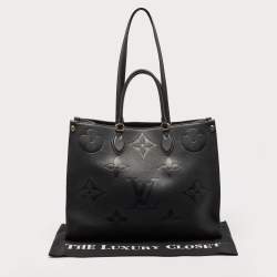 Pre Owned Louis Vuitton Black Monogram Empreinte Leather On The Go GM Bag