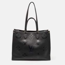 Pre Owned Louis Vuitton Black Monogram Empreinte Leather On The Go GM Bag
