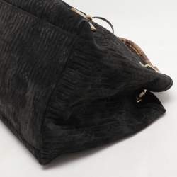 Louis Vuitton Black Monogram Embossed Suede Limited Edition Whisper PM Bag