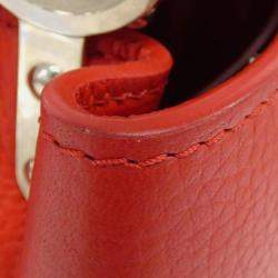Louis Vuitton Orange, Red Leather Capucines PM Shoulder Bag