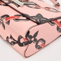 Louis Vuitton Pink Epi Leather Flower Twist Chain MM Bag