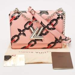 Louis Vuitton Pink Epi Leather Flower Twist Chain MM Bag