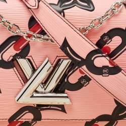Louis Vuitton Pink Epi Leather Flower Twist Chain MM Bag