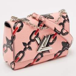 Louis Vuitton Pink Epi Leather Flower Twist Chain MM Bag