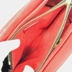 Louis Vuitton Brown/Red Monogram Canvas Flower Tote Bag