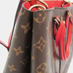 Louis Vuitton Brown/Red Monogram Canvas Flower Tote Bag