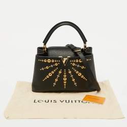 Louis Vuitton Black Leather Studded Sol Capucines PM Bag