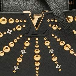 Louis Vuitton Black Leather Studded Sol Capucines PM Bag