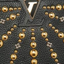Louis Vuitton Black Leather Studded Sol Capucines PM Bag