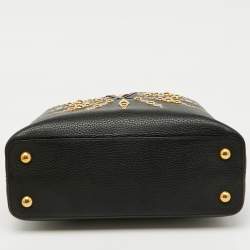 Louis Vuitton Black Leather Studded Sol Capucines PM Bag