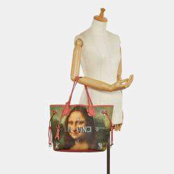 Pre Owned Louis Vuitton Pink Multicolor PVC Da Vinci Neverfull MM Tote Bag